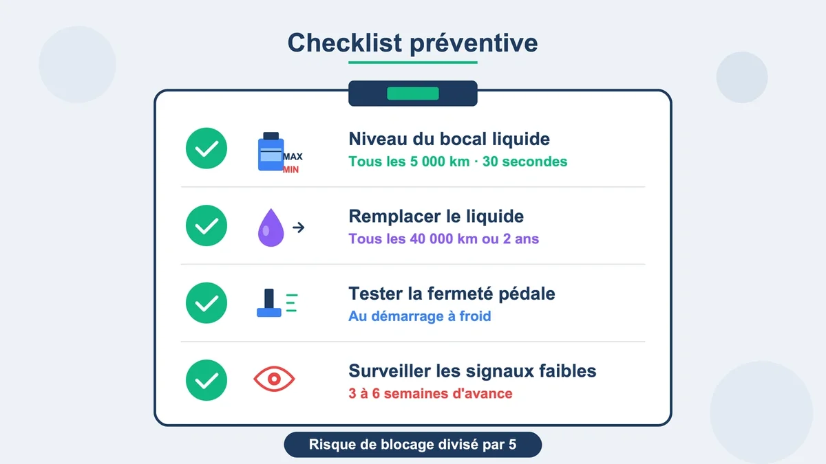Liste de vérifications avec pictogrammes pour entretien régulier d'une voiture